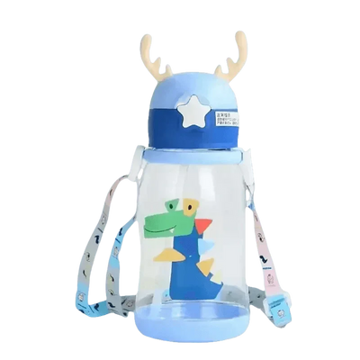 Blue Dinosaur Antler Kids Water Sippy Cup