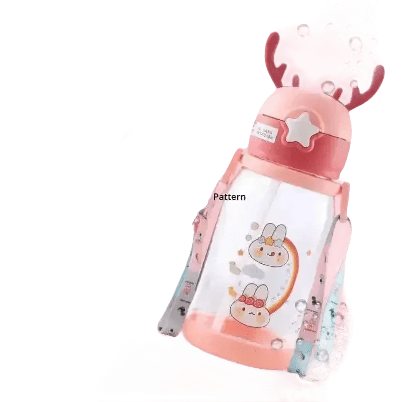 Blue Dinosaur Antler Kids Water Sippy Cup