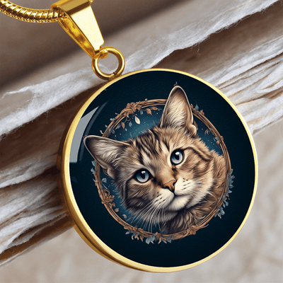 Collar de Pendiente Pequeño de Gato de Ojos Azules