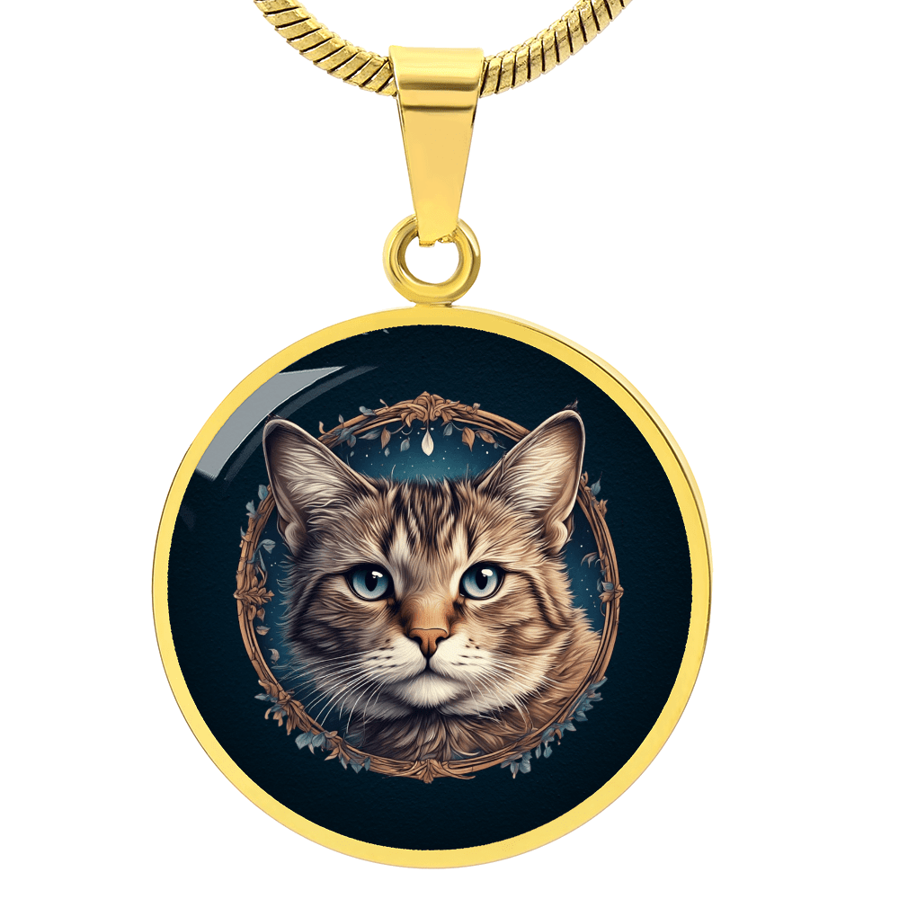 Collier Pendentif Petit Chat aux Yeux Bleus