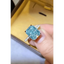 Bague en Moissanite de 2 Carats avec Pierre Précieuse Bleue
