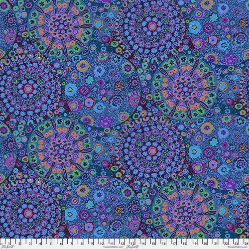 Tela de algodón Blue Kaffe Fassett Millefiore Wideback