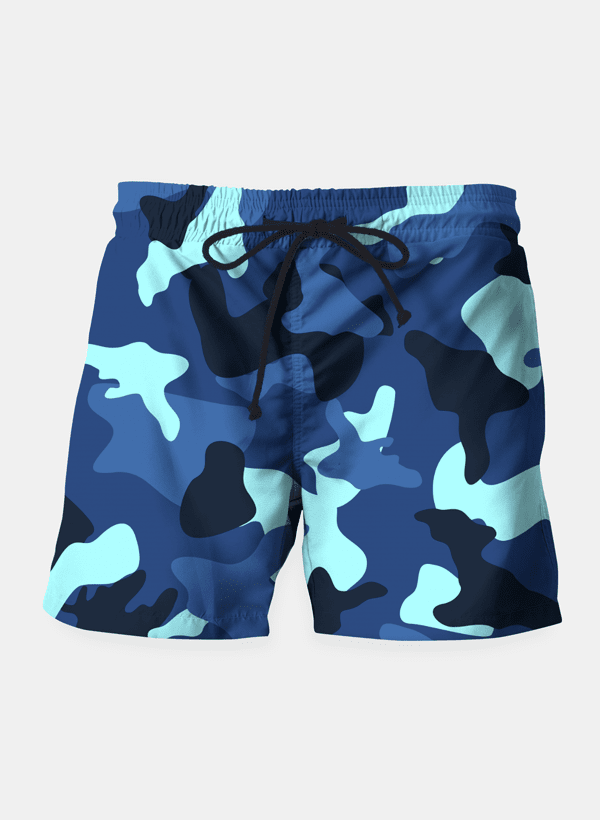 Pantalones Cortos Jogger de Camuflaje Azul Marino