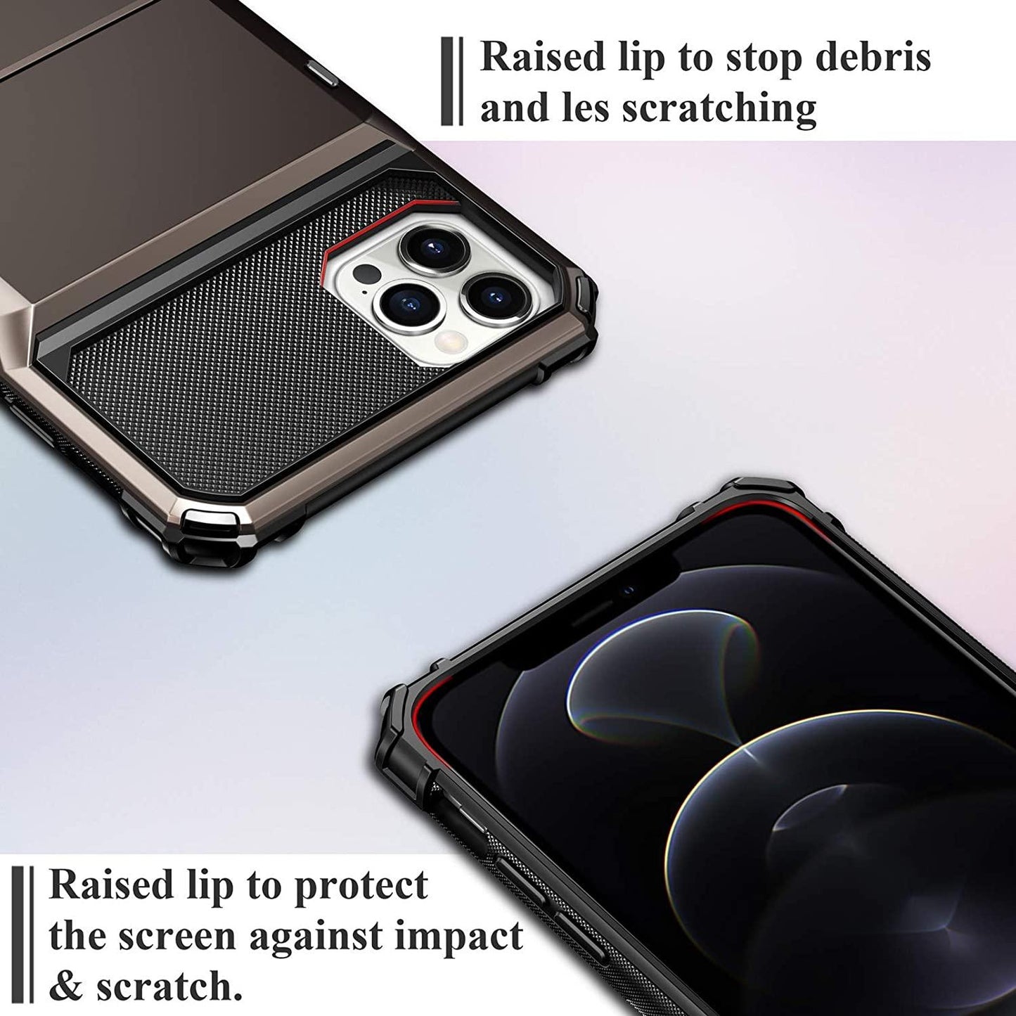 Funda para teléfono con bolsillo oculto y tarjetero para hombres en azul para iPhone 13/14