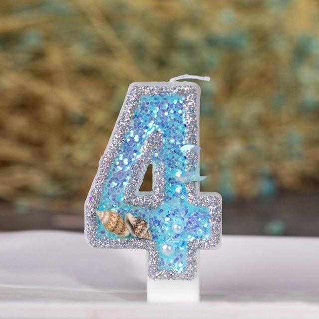 Velas de Cumpleaños con Números de Brillo - Elegantes Adornos para Pasteles 0-9