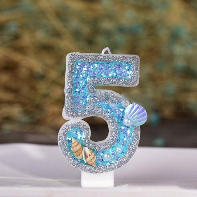 Velas de Cumpleaños con Números de Brillo - Elegantes Adornos para Pasteles 0-9