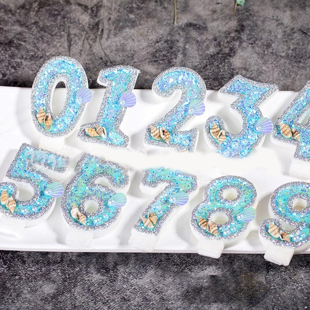 Velas de Cumpleaños con Números de Brillo - Elegantes Adornos para Pasteles 0-9