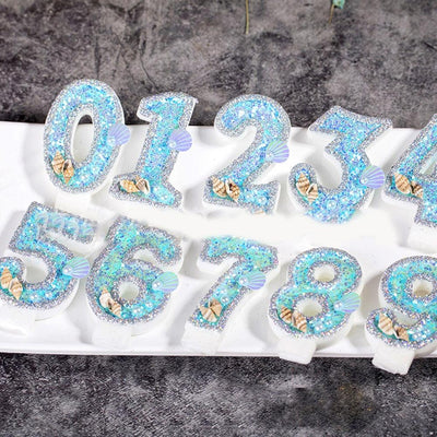 Glitter Number Birthday Candles - Elegant Cake Toppers 0-9