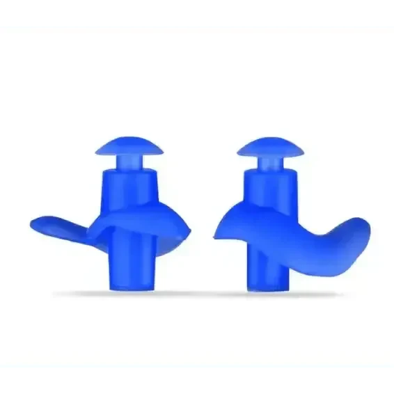 Blue Silicone Water Sports Earplugs - Hypoallergenic Comfort