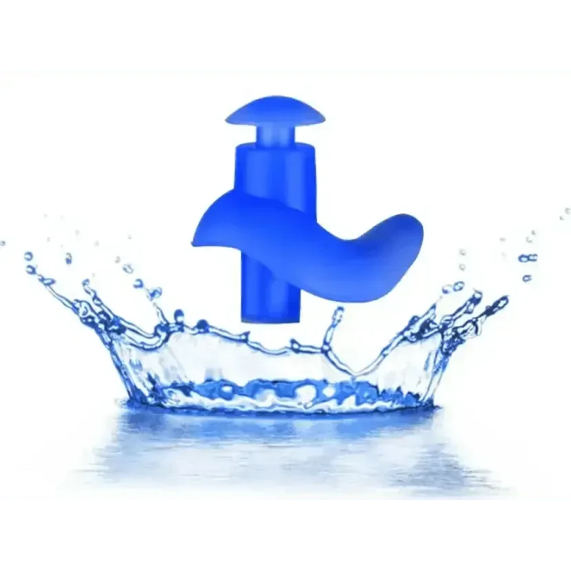Blue Silicone Water Sports Earplugs - Hypoallergenic Comfort