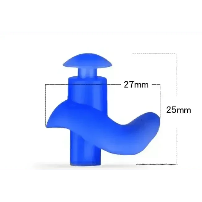 Blue Silicone Water Sports Earplugs - Hypoallergenic Comfort