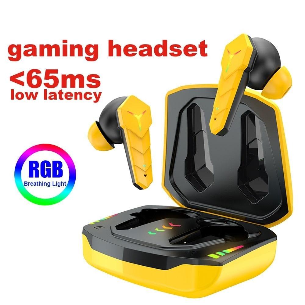 Écouteurs de jeu RGB Bluetooth 5.0 avec microphone et étui de chargement