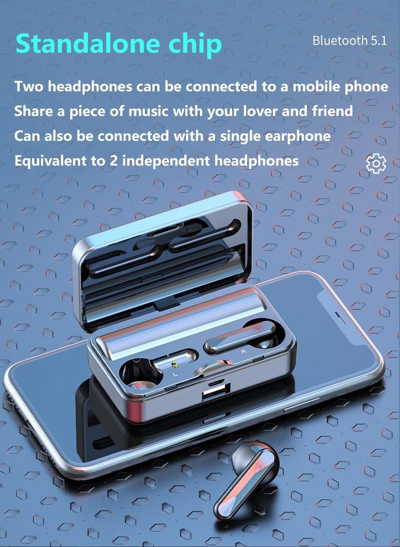 Écouteurs de sport sans fil Bluetooth 5.1 avec microphone
