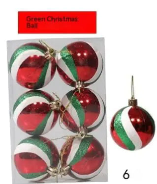 Vibrant Glitter Christmas Balls - Set of 6