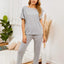 Boat Neck Top and Pants Lounge Set