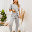 Boat Neck Top and Pants Lounge Set