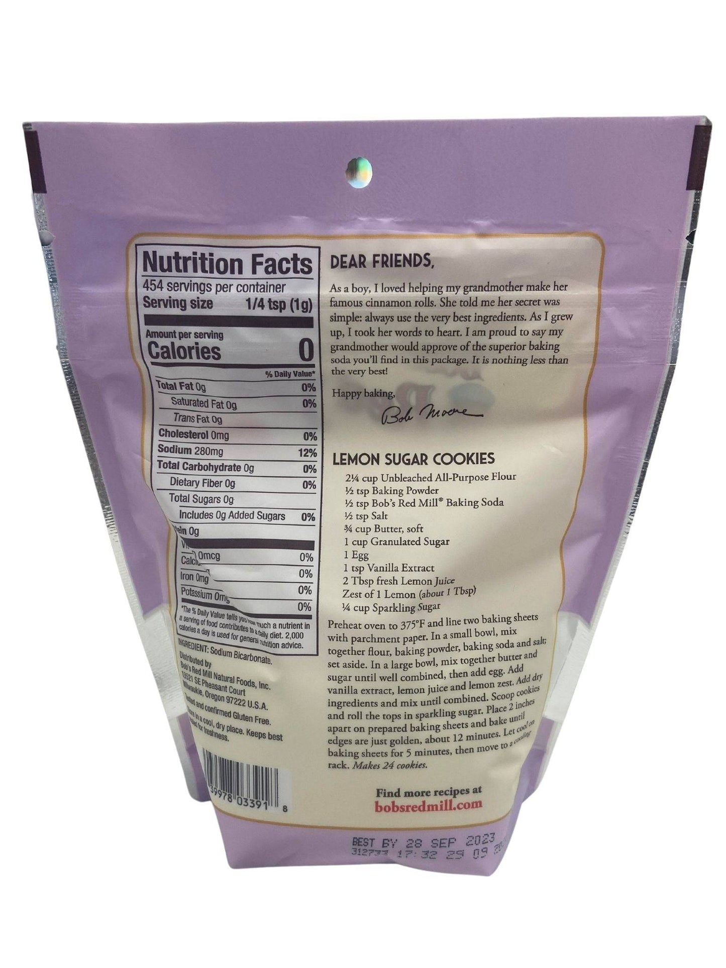 Bicarbonate de soude sans gluten de Bob's Red Mill