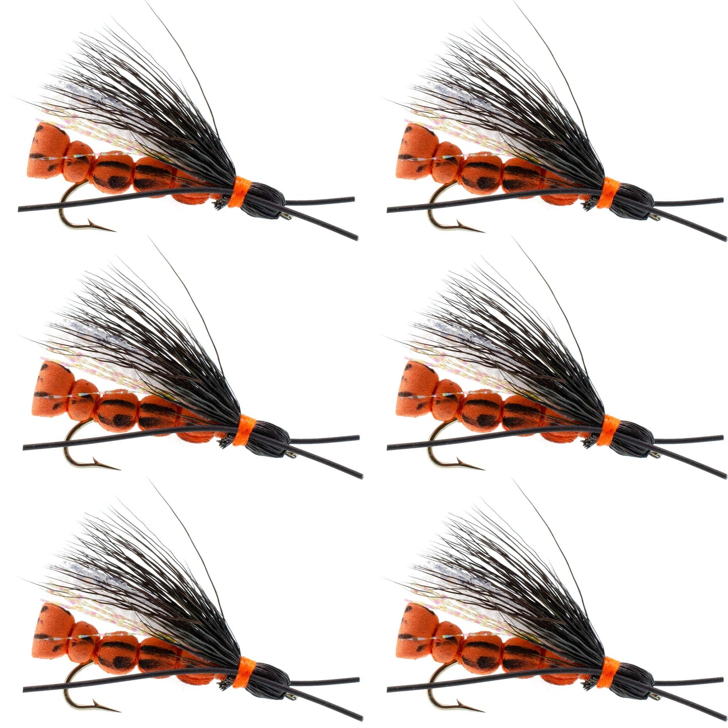 Bobs Bullethead Salmon Stone - Mouches sèches Stonefly - Taille 6 (Paquet de 6)