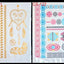 Tatouages temporaires pailletés or et argent - Imperméables et non toxiques