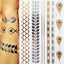 Tatouages temporaires pailletés or et argent - Imperméables et non toxiques