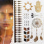 Tatouages temporaires pailletés or et argent - Imperméables et non toxiques
