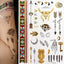 Tatouages temporaires pailletés or et argent - Imperméables et non toxiques