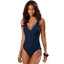 Vintage Solid Black One-Piece Swimsuit for Women