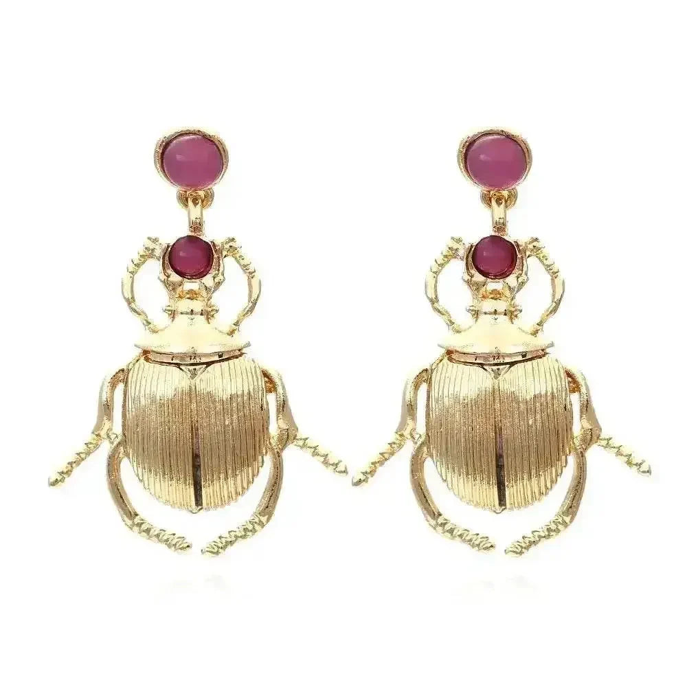 Vintage-Inspired Bohemia Earrings for Women - Gold-Plated Insect Design with Sparkling Diamonds - Korvel