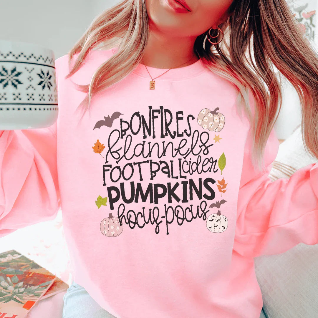 Bonfires Flannels Football Cider Pumpkins Sweatshirt