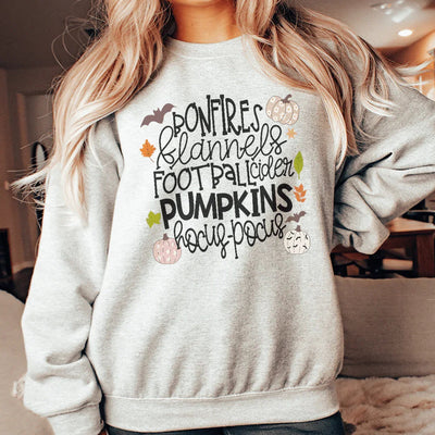 Bonfires Flannels Football Cider Pumpkins Sweatshirt