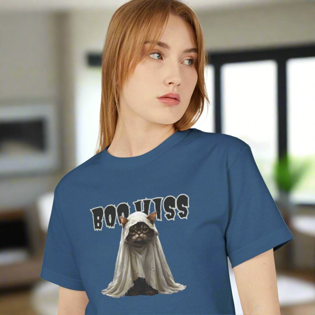 Spooky Kitty Ghost Unisex T-Shirt for All Occasions - Korvel