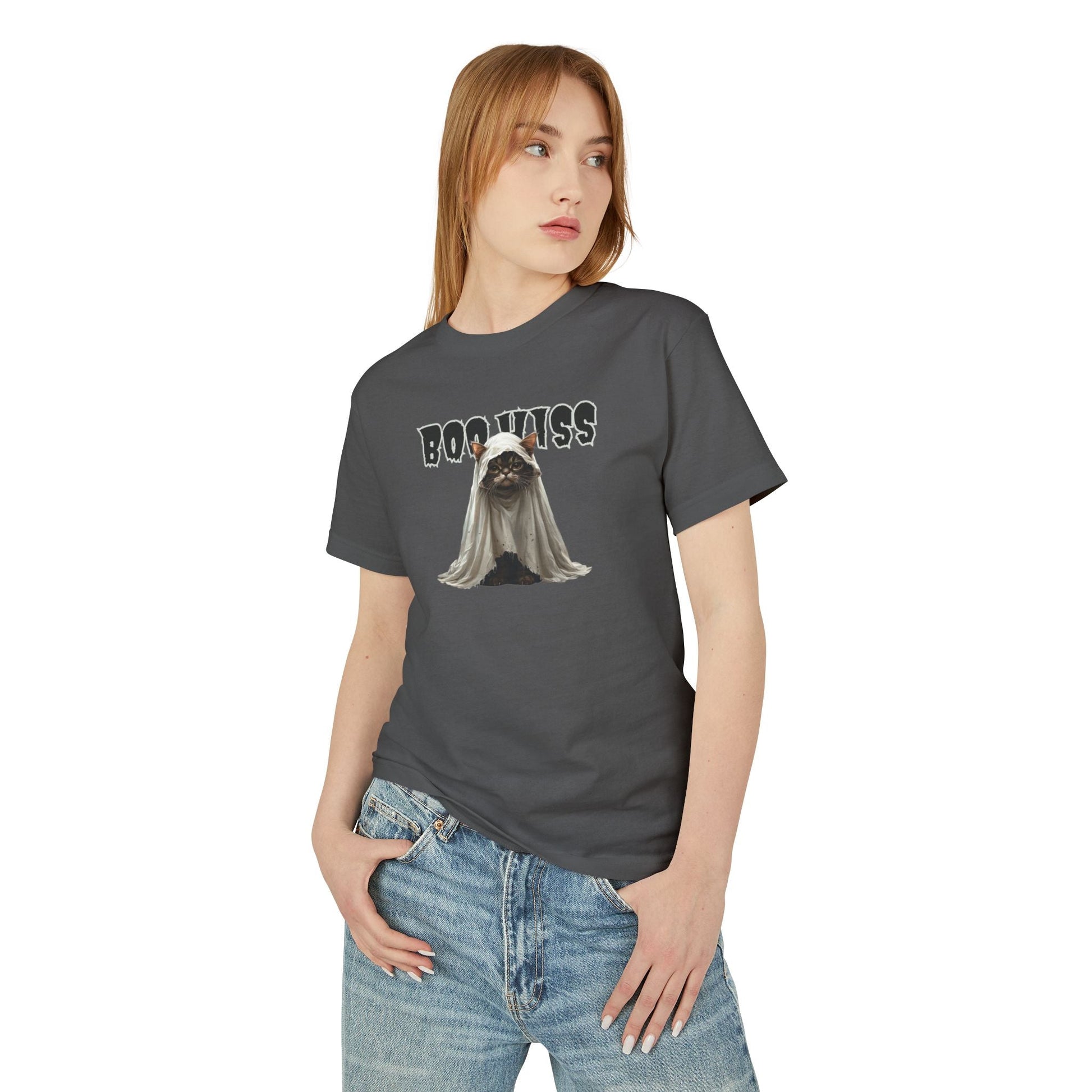 Spooky Kitty Ghost Unisex T-Shirt for All Occasions - Korvel