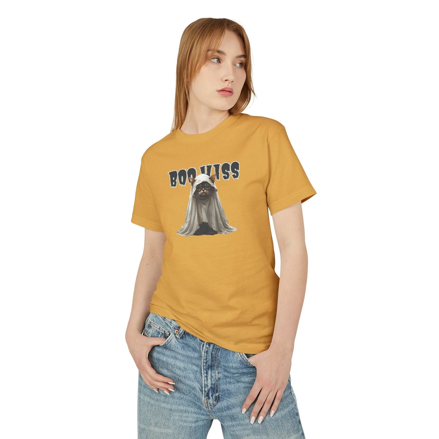Spooky Kitty Ghost Unisex T-Shirt for All Occasions - Korvel