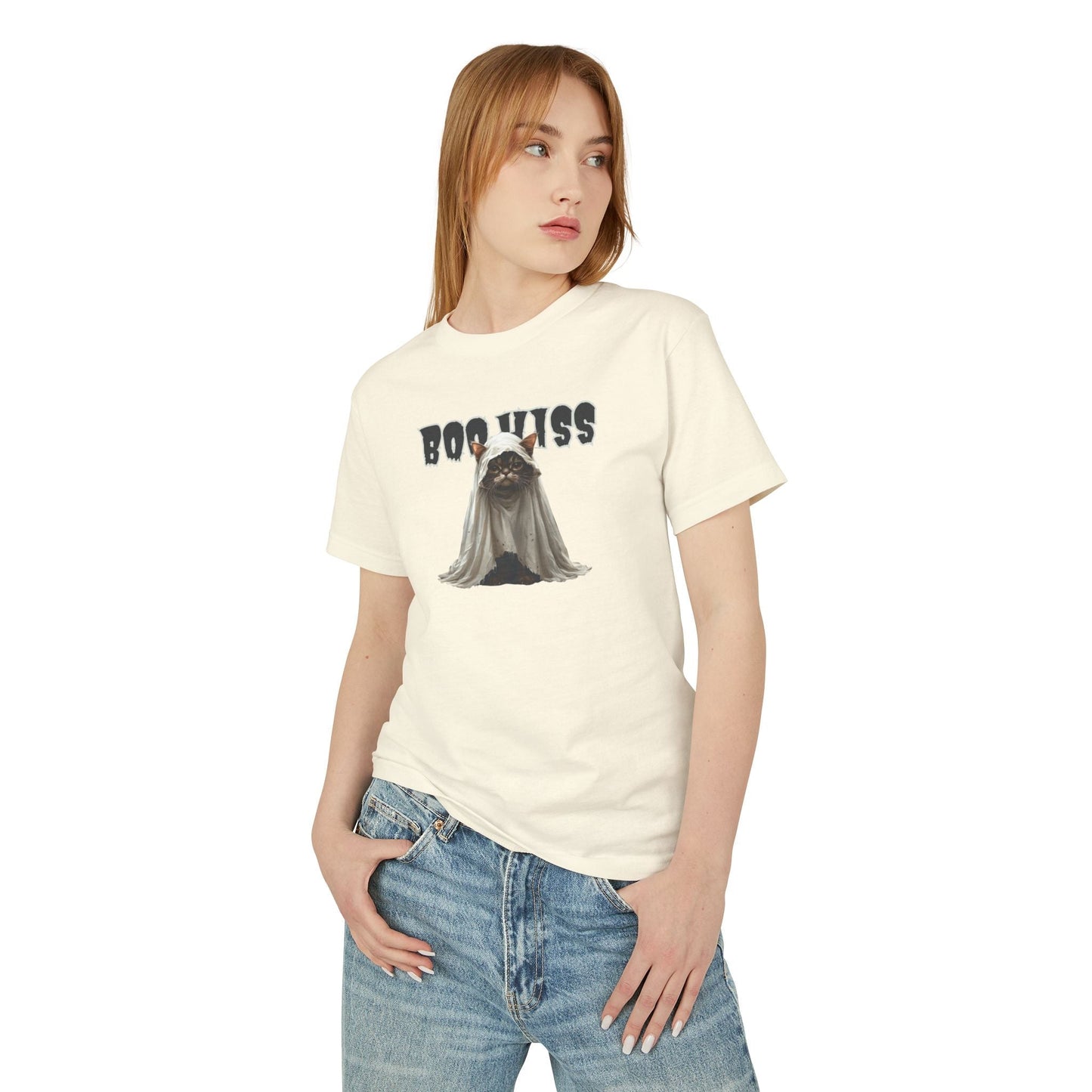 Spooky Kitty Ghost Unisex T-Shirt for All Occasions - Korvel