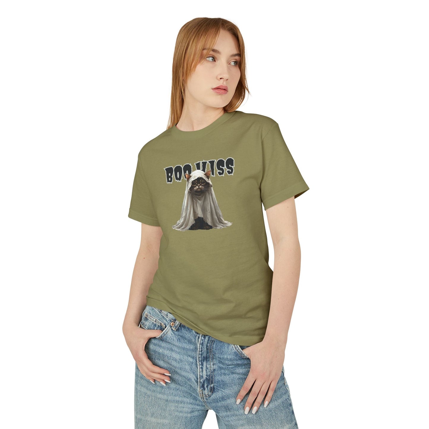 Spooky Kitty Ghost Unisex T-Shirt for All Occasions - Korvel