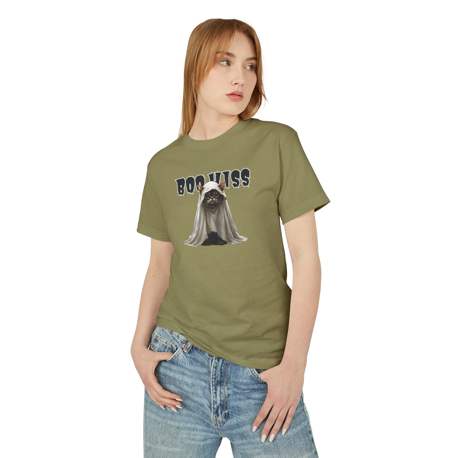 Spooky Kitty Ghost Unisex T-Shirt for All Occasions - Korvel