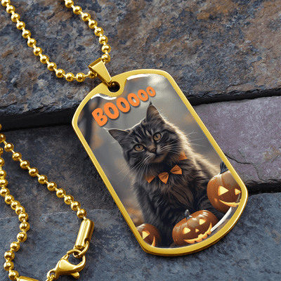 Collar de Colgante Boooo Kitty para Halloween