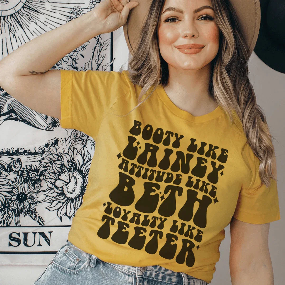 Botín como Lainey Actitud como Beth Lealtad como Teeter Tee