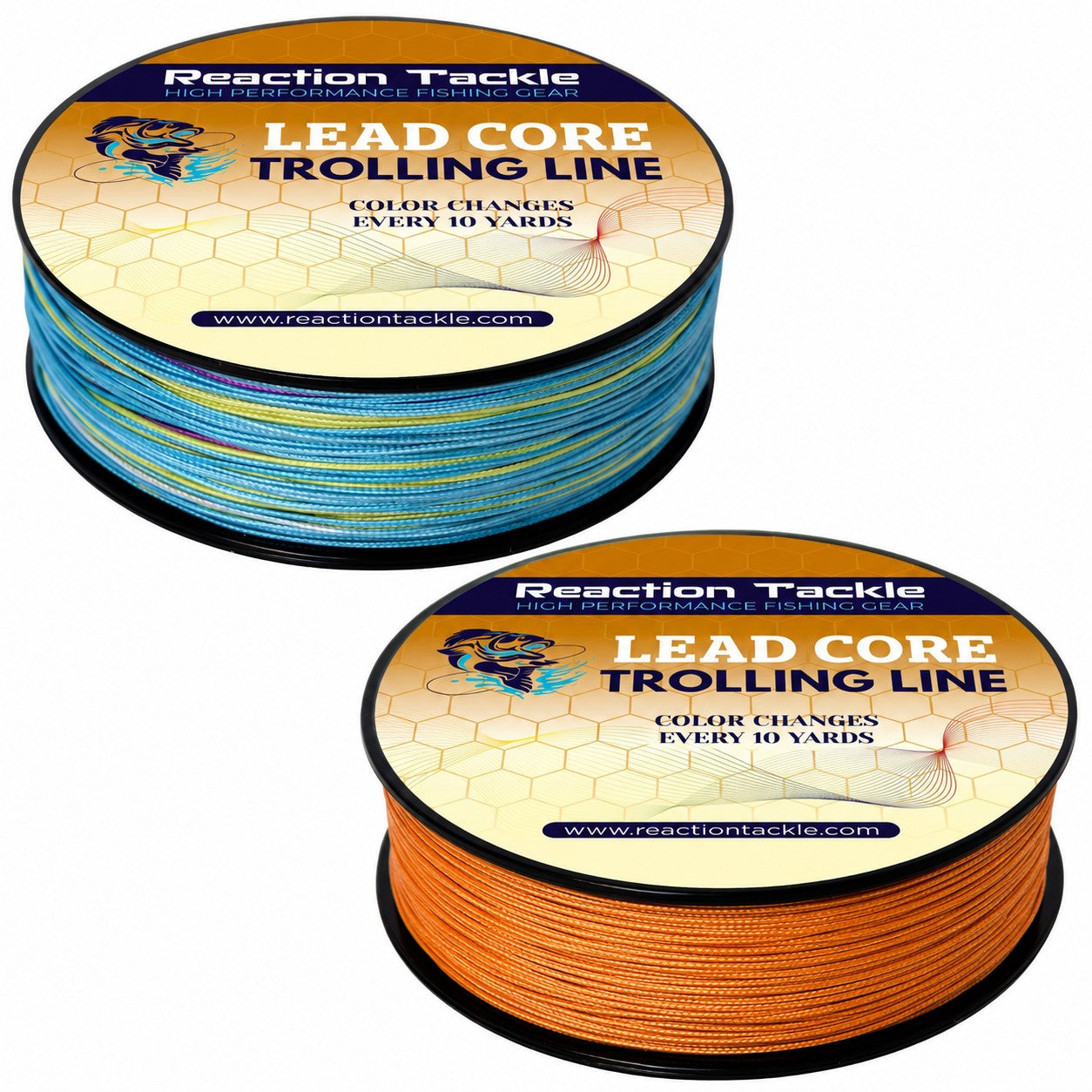 Línea de pesca trenzada con núcleo de plomo premium Reaction Tackle para curricán