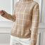 Bottom layer shirt contrasting plaid high neck sweater top - Korvel