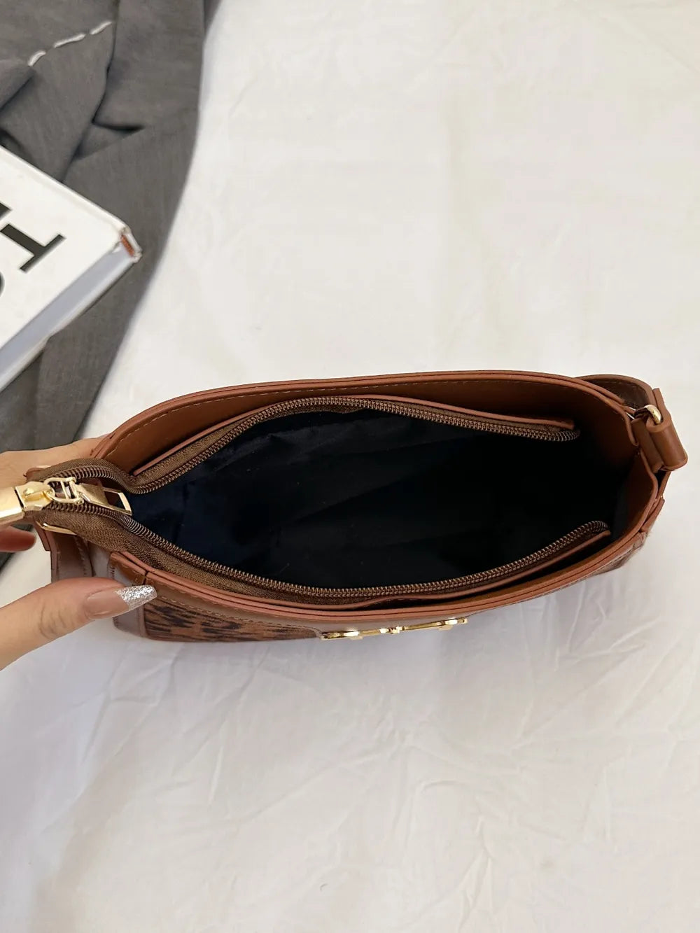 Bow Leopard PU Leather Crossbody Handbag