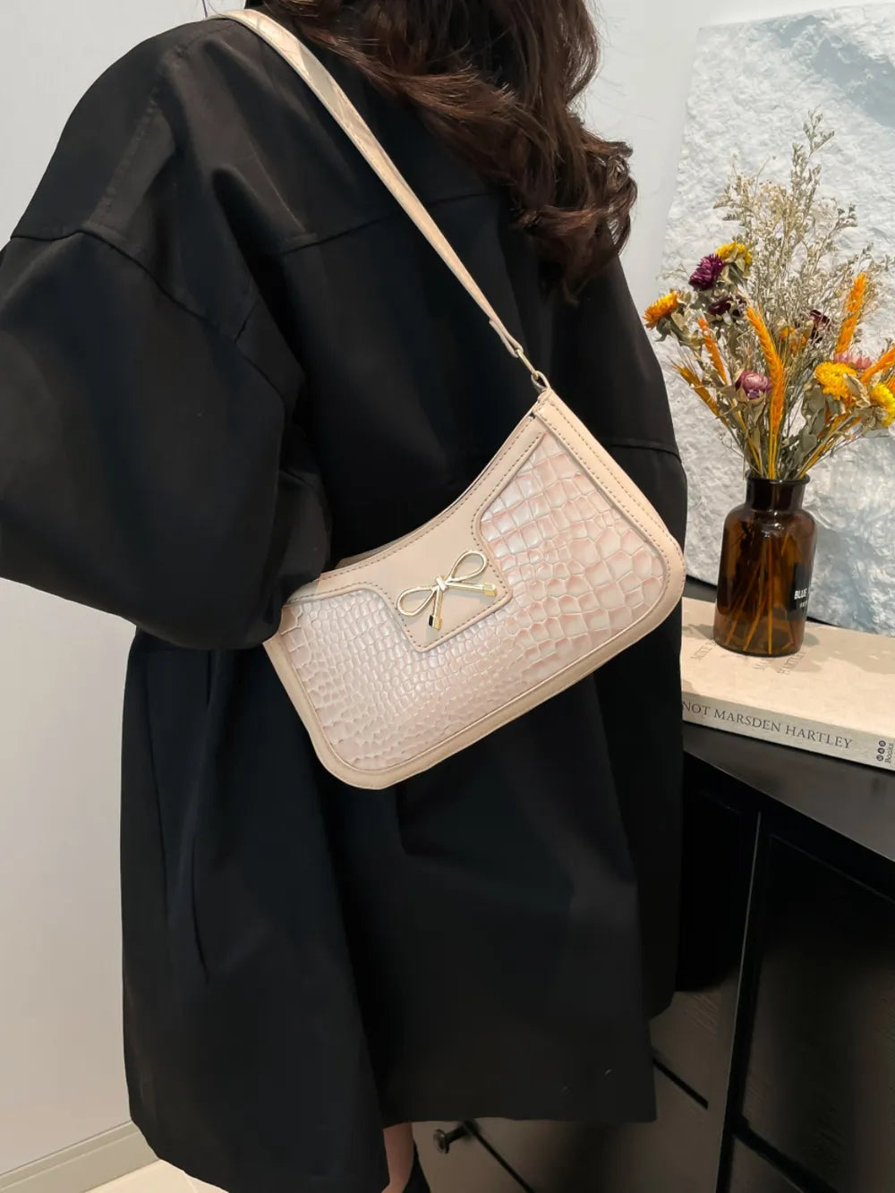 Bow PU Leather Shoulder Bag - Korvel