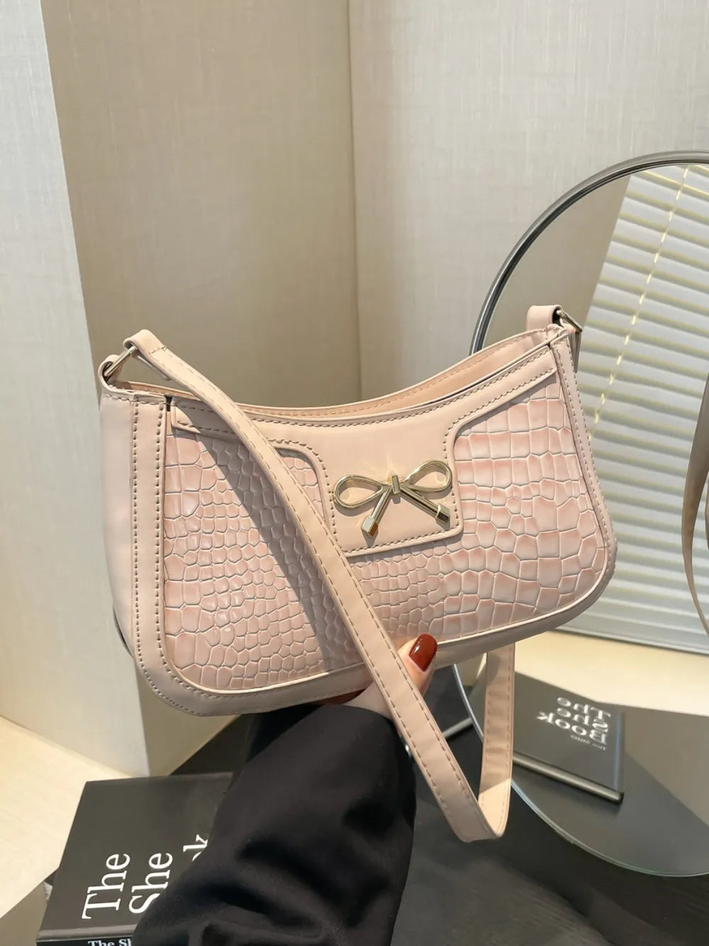 Bow PU Leather Shoulder Bag - Korvel