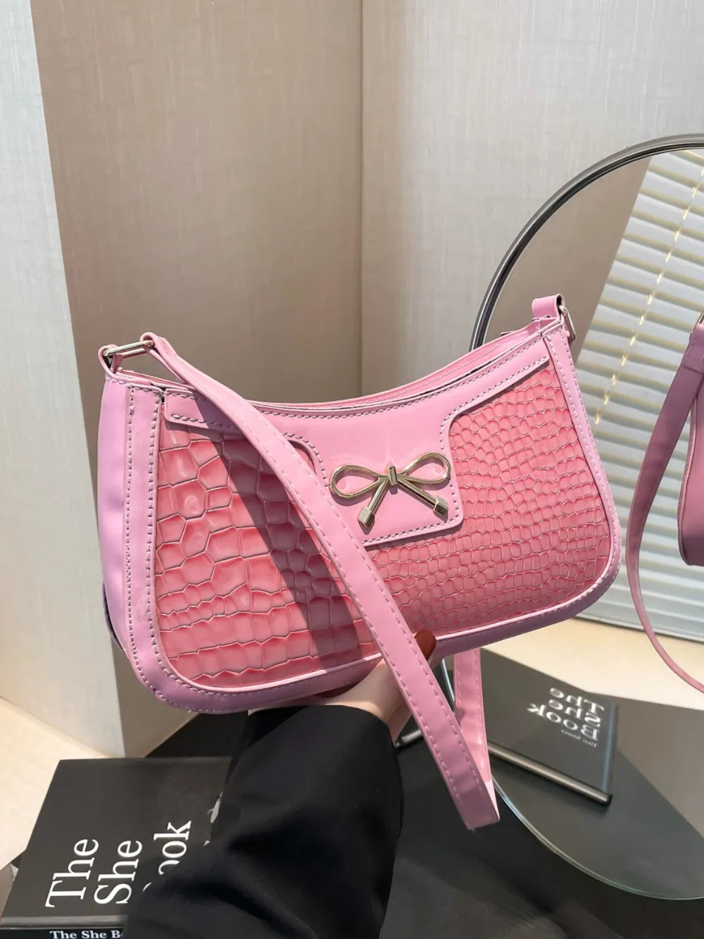 Bow PU Leather Shoulder Bag - Korvel