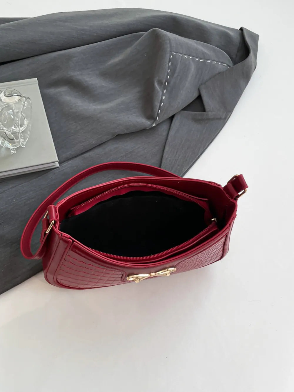 Bow PU Leather Shoulder Bag - Korvel
