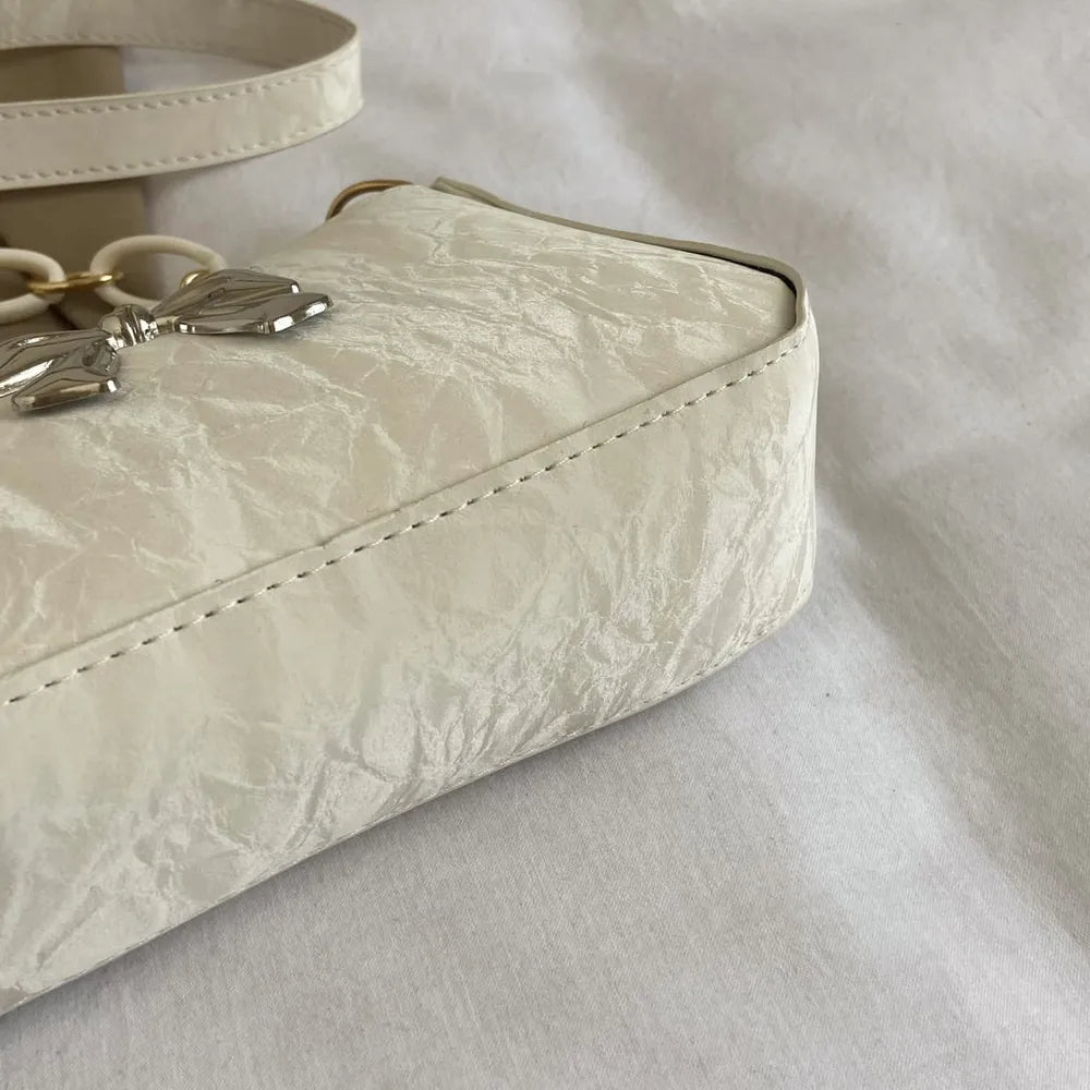 Elegant Bow PU Leather Crossbody Bag