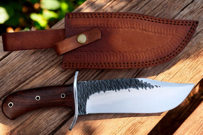 Premium Custom Bowie Knife - Handcrafted 1095 Steel with Rosewood Grip - Korvel