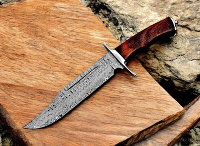 Premium Custom Collins & Co. Bowie Knife - Exquisite Damascus Steel Blade - Korvel