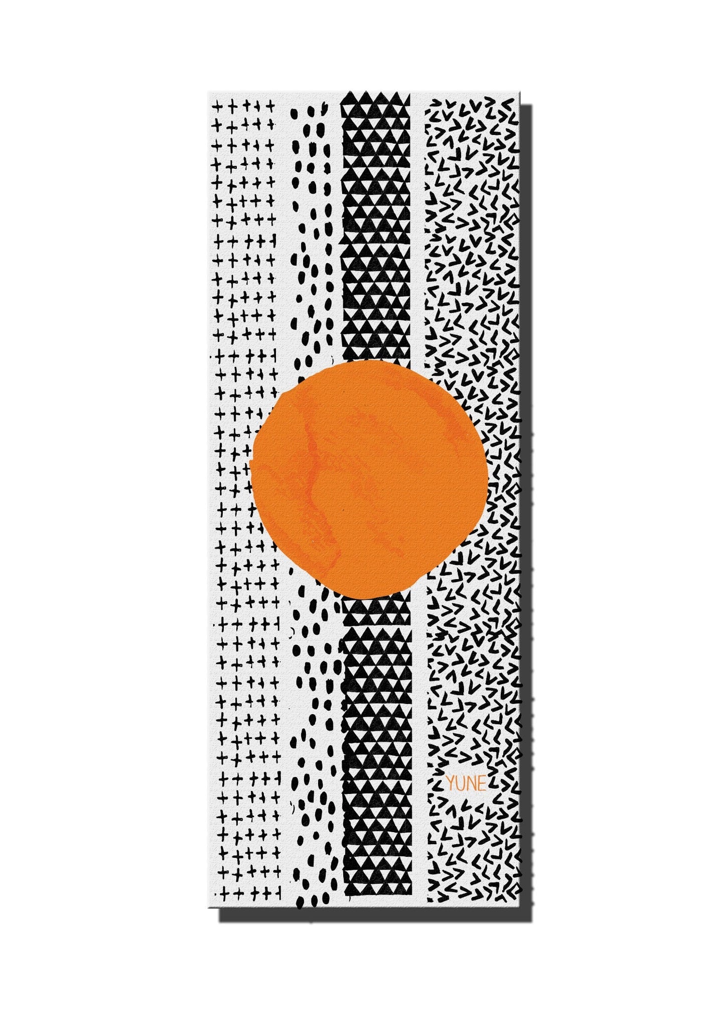 Tapis de yoga antidérapant premium | 6mm léger | Noir Blanc Orange
