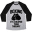 Boxing It's Cheaper Than Therapy Tri-Blend Baseball Tee